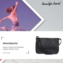 Abendtasche, Kunstleder schwarz Damentasche Jennifer Jones OTJ133S