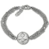 Amello Armband Anhänger Kugel mit Achat weiß Edelstahlschmuck ESAY02W