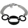 Amello Armband Keramik 3 Ringe schwarz Damen Edelstahlschmuck ESAX05S