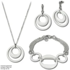 Amello Armband Keramik 3 Ringe weiß Damen Edelstahlschmuck ESAX05W