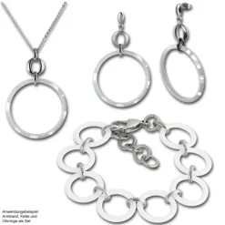 Amello Armband Keramik Circle weiß Damen Edelstahlschmuck ESAX14W