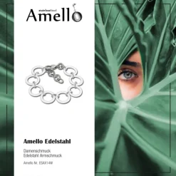Amello Armband Keramik Circle weiß Damen Edelstahlschmuck ESAX14W