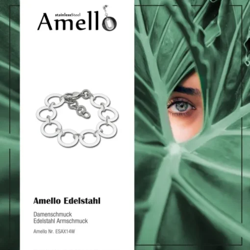 Amello Armband Keramik Circle weiß Damen Edelstahlschmuck ESAX14W