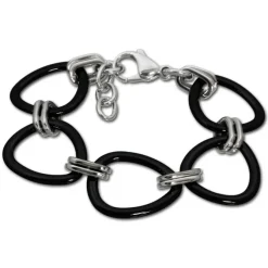 Amello Armband Keramik Dreiecke schwarz Damen Edelstahlschmuck ESAX07S