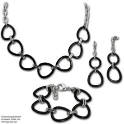 Amello Armband Keramik Dreiecke schwarz Damen Edelstahlschmuck ESAX07S