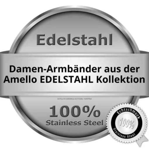 Amello Armband Keramik grobe Glieder weiß Damen Edelstahlschmuck ESAX19W1