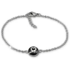 Amello Armband Keramik Herzchen schwarz Damen Edelstahlschmuck ESAX34S8