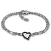 Amello Armband Keramik Herz schwarz Damen Edelstahlschmuck ESAX33S8