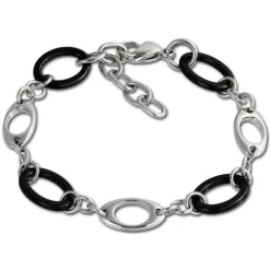 Amello Armband Keramik Kegel schwarz Damen Edelstahlschmuck ESAX15S