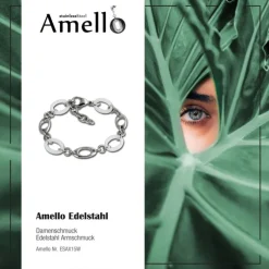 Amello Armband Keramik Kegel weiß Damen Edelstahlschmuck ESAX15W