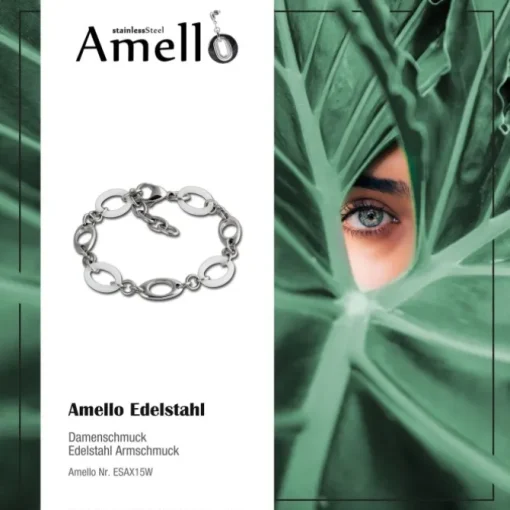 Amello Armband Keramik Kegel weiß Damen Edelstahlschmuck ESAX15W