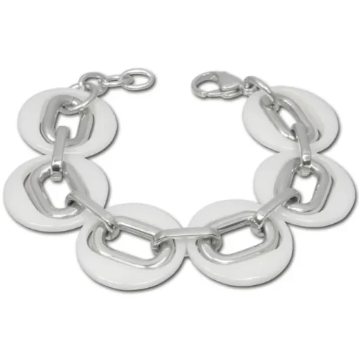 Amello Armband Keramik Magic weiß Damen Edelstahlschmuck ESAX03W