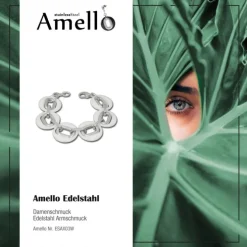 Amello Armband Keramik Magic weiß Damen Edelstahlschmuck ESAX03W