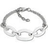 Amello Armband Keramik Ovale weiß Damen Edelstahlschmuck ESAX16W
