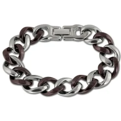 Amello Armband Keramik Panzer rotbraun Damen Edelstahlschmuck ESAX18N8