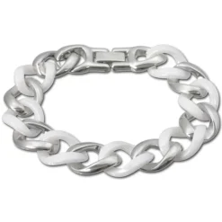 Amello Armband Keramik Panzer weiß Damen Edelstahlschmuck ESAX10W