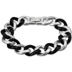 Amello Armband Keramik Panzer schwarz Damen Edelstahlschmuck ESAX18S0