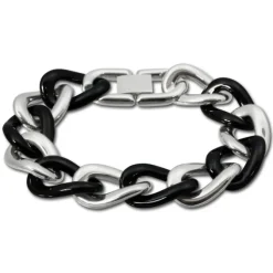 Amello Armband Keramik Panzer schwarz Damen Edelstahlschmuck ESAX21S0