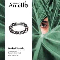 Amello Armband Keramik Panzer rotbraun Damen Edelstahlschmuck ESAX18N0