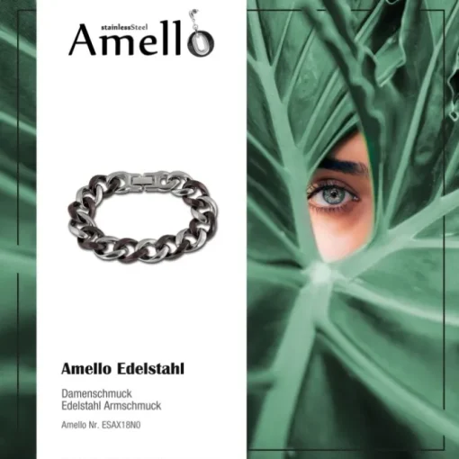 Amello Armband Keramik Panzer rotbraun Damen Edelstahlschmuck ESAX18N0