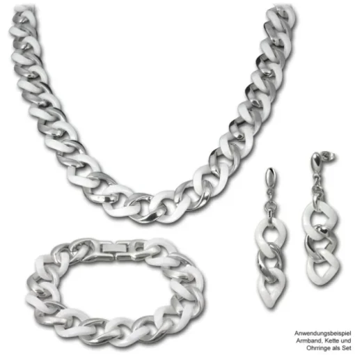 Amello Armband Keramik Panzer weiß Damen Edelstahlschmuck ESAX10W