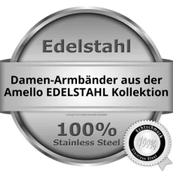 Amello Armband Keramik Panzer schwarz Damen Edelstahlschmuck ESAX21S0