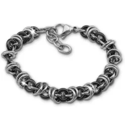 Amello Armband Keramik Ringe schwarz Damen Edelstahlschmuck ESAX39S8
