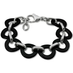 Amello Armband Keramik Ring schwarz Damen Edelstahlschmuck ESAX01S