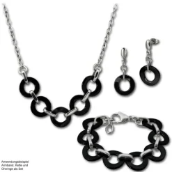 Amello Armband Keramik Ring schwarz Damen Edelstahlschmuck ESAX01S