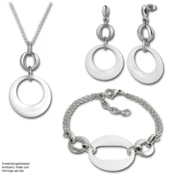 Amello Armband Keramik Round weiß Damen Edelstahlschmuck ESAX13W