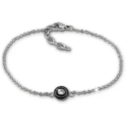 Amello Armband Keramik Stein Zirkonia schwarz Damen Edelstahlschmuck ESAX35S8