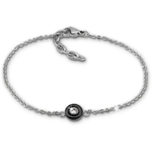 Amello Armband Keramik Stein Zirkonia schwarz Damen Edelstahlschmuck ESAX35S8