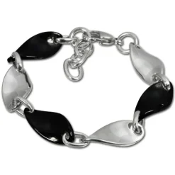 Amello Armband Keramik Welle schwarz Damen Edelstahlschmuck ESAX08S