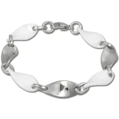 Amello Armband Keramik Welle weiß Damen Edelstahlschmuck ESAX08W
