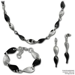 Amello Armband Keramik Welle schwarz Damen Edelstahlschmuck ESAX08S