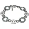 Amello Armband Oval Emaille grau/weiß Damen Edelstahlschmuck ESAG01K