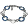 Amello Armband Oval Emaille blau/weiß Damen Edelstahlschmuck ESAG01B