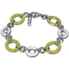 Amello Armband Oval Emaille gelb/weiß Damen Edelstahlschmuck ESAG01Y