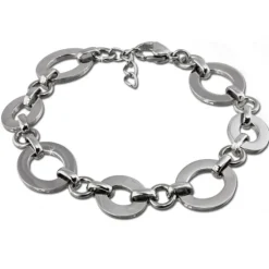 Amello Armband Oval Emaille türkis/weiß Damen Edelstahlschmuck ESAG01T