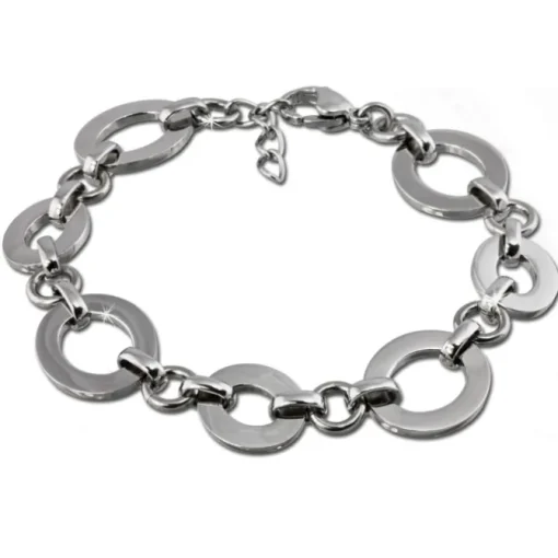Amello Armband Oval Emaille blau/weiß Damen Edelstahlschmuck ESAG01B