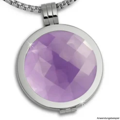 Amello Coin Acryl lila für Coinsfassung Edelstahlschmuck ESC708V