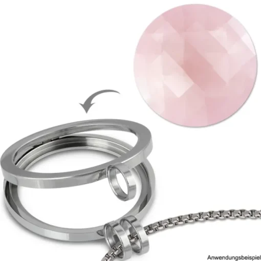 Amello Coin Acryl 30mm rosa für Coinsfassung Edelstahlschmuck ESC708A