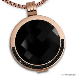 Amello Coin Acryl schwarz für Coinsfassung Edelstahlschmuck ESC708S