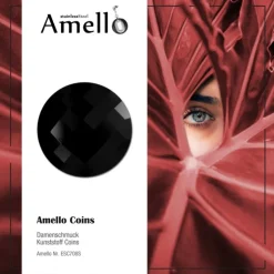 Amello Coin Acryl schwarz für Coinsfassung Edelstahlschmuck ESC708S