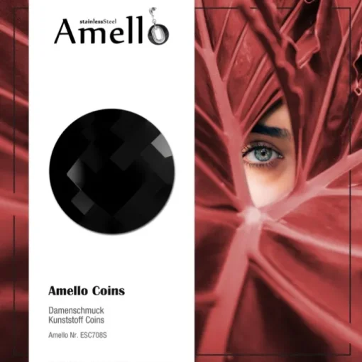 Amello Coin Acryl schwarz für Coinsfassung Edelstahlschmuck ESC708S