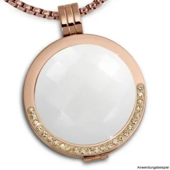 Amello Coin Acryl weiß für Coinsfassung Edelstahlschmuck ESC708W