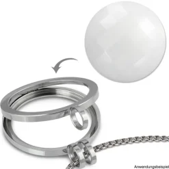Amello Coin Acryl weiß für Coinsfassung Edelstahlschmuck ESC708W