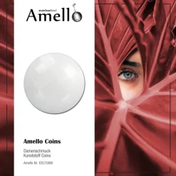 Amello Coin Acryl weiß für Coinsfassung Edelstahlschmuck ESC708W