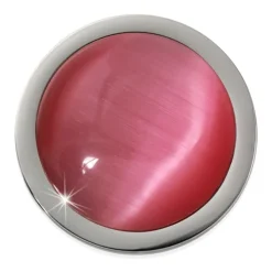Amello Coin Cat Eye pink für Coinsfassung 25mm Edelstahlschmuck ESC741P