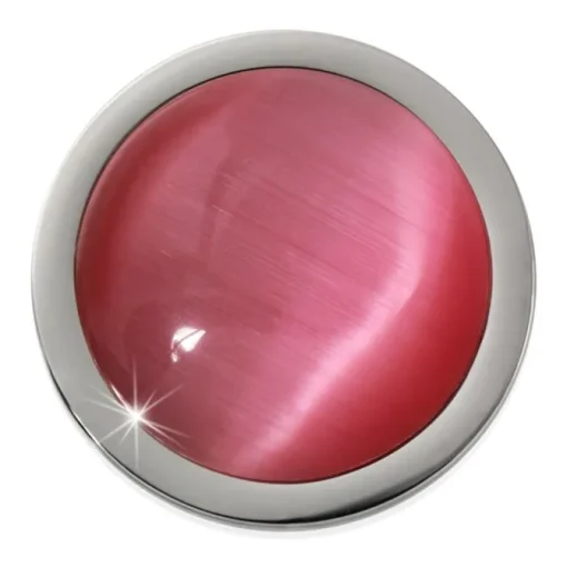 Amello Coin Cat Eye pink für Coinsfassung 25mm Edelstahlschmuck ESC741P